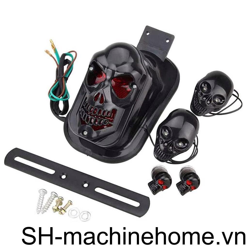 Bóng Đèn Đuôi Xe Mô Tô Bằng Nhựa Hình Đầu Lâu Độc Đáo