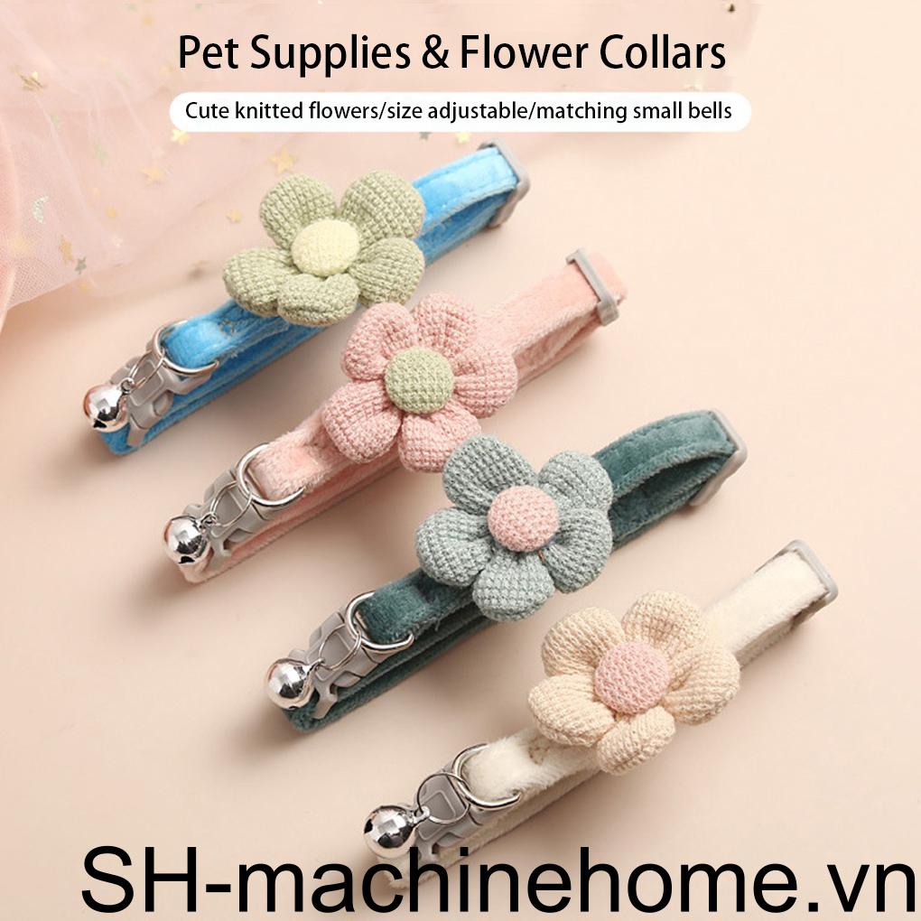 Vòng Cổ Gắn Chuông Hoa Trang Trí Có Khóa Tháo Rời Được Dành Cho Thú Cưng