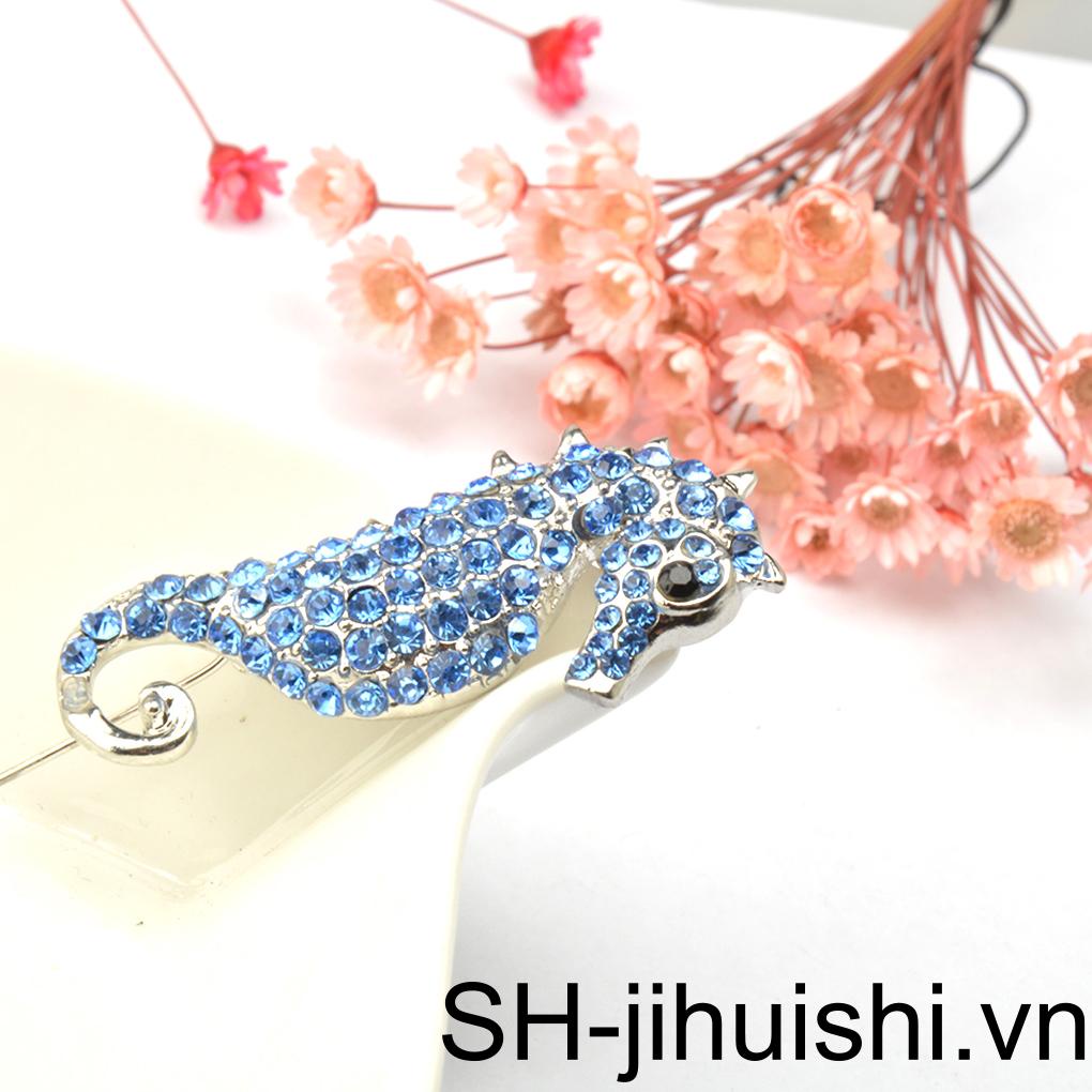 Ghim Cài Áo Hình Cá Ngựa Đính Đá Nhân Tạo Thời Trang Cho Nữ
