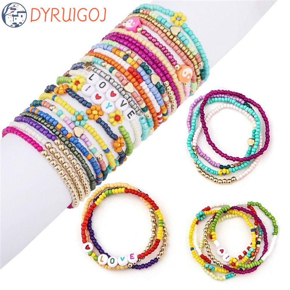 DYRUIDOJ Set 24 Hạt Thủy Tinh Xỏ Vòng Tay / Vòng cổ / Nhẫn Thủ Công DIY