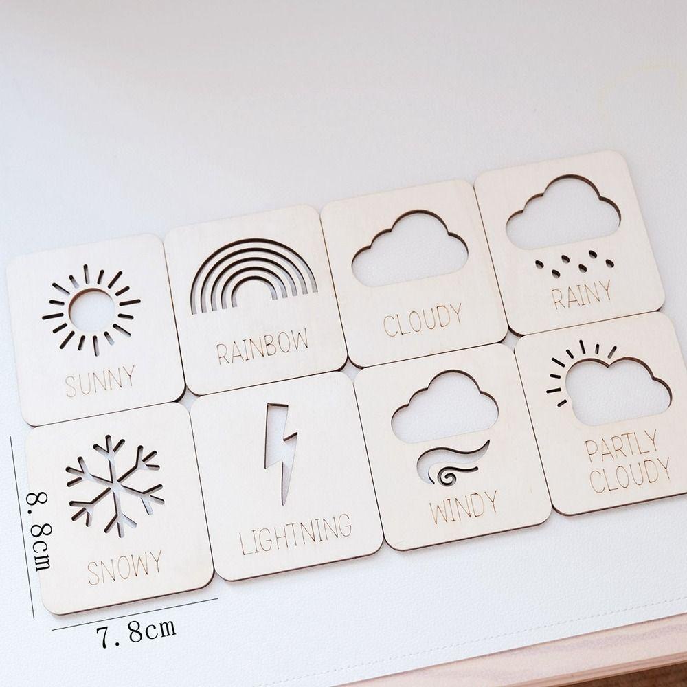 BEBETTERM Khuôn Vẽ Tranh Thời Tiết Montessori Hình Chữ Nhật Giáo Dục Sớm Cho Bé