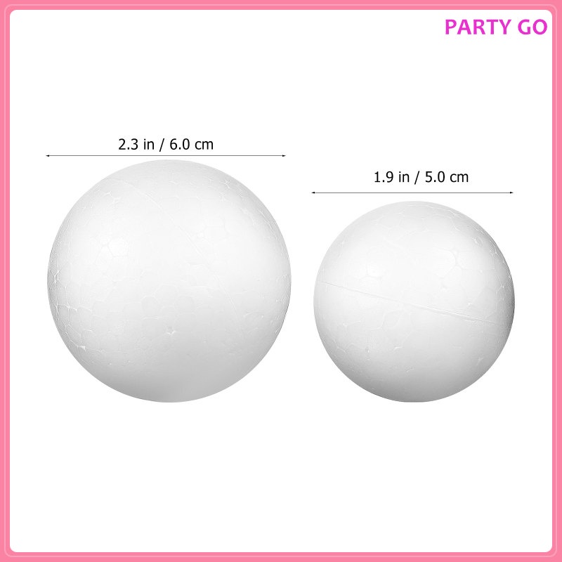 Bộ 60 Quả Bóng Xốp Tròn Màu Trắng Dùng Trang Trí DIY