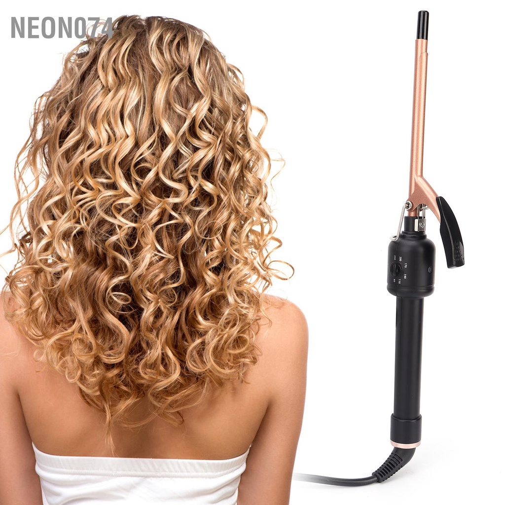 Neon074 Máy uốn tóc mỏng nhỏ thùng gốm 9mm 110‑240V
