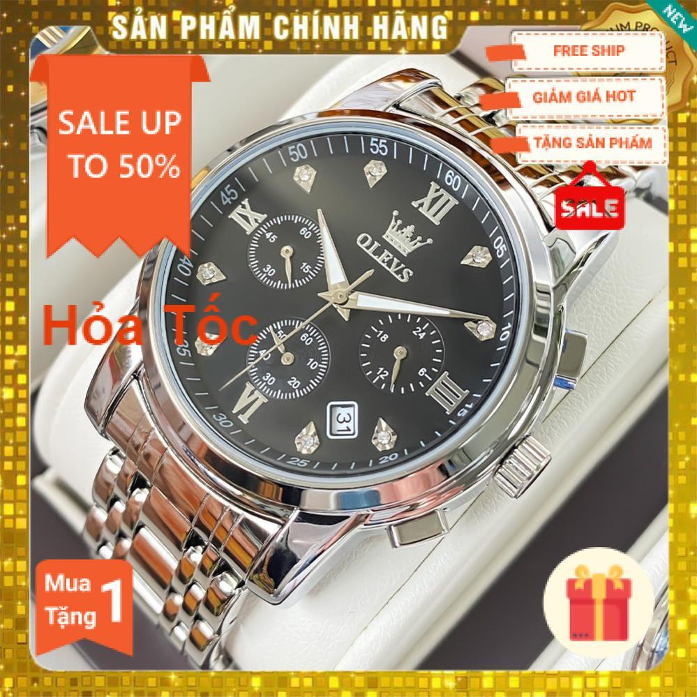 Đồng hồ OLEVS 2858 nam đa chức năng thời trang dây đeo bằng thép không gỉ