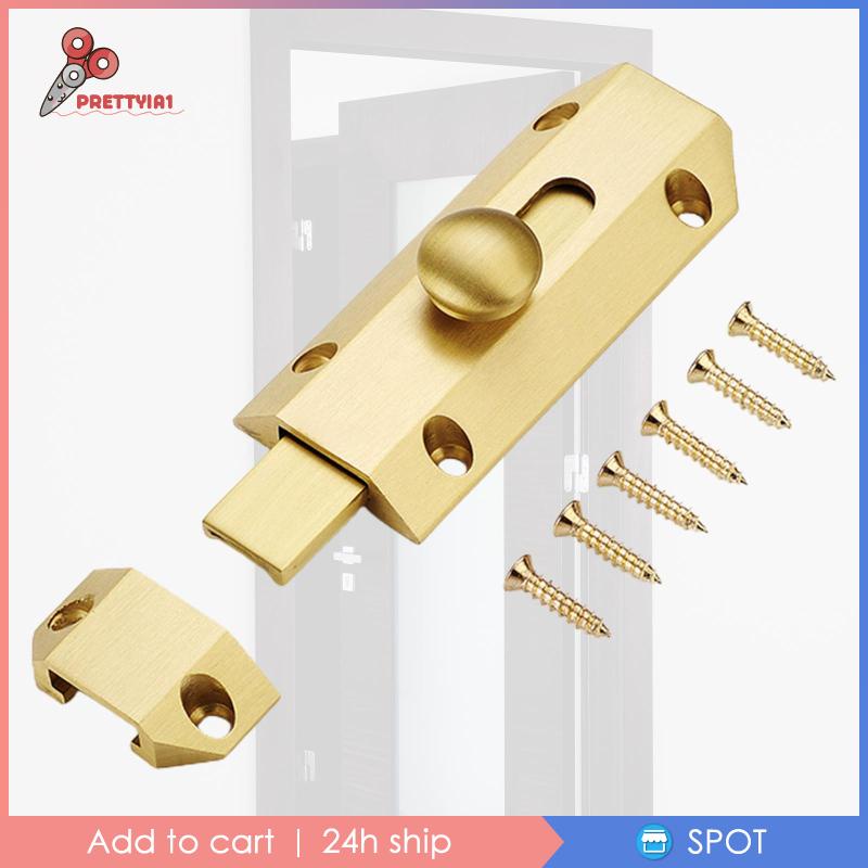 Bộ Khóa Cửa Trượt Bằng Đồng Thau Dày Dặn Chống Rỉ Sét Đa Năng Tiện Dụng