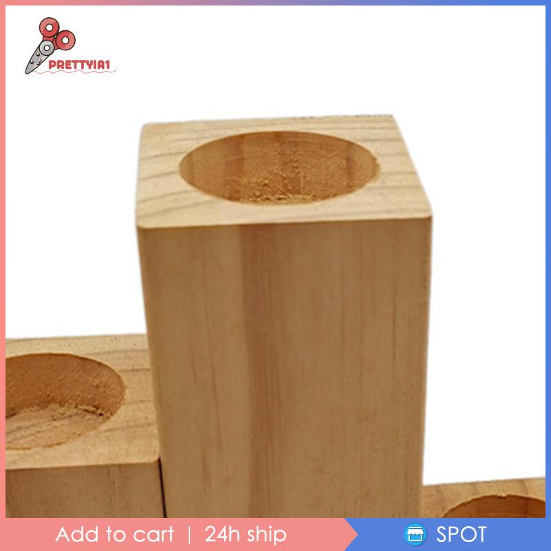 Chân Nến Bằng Gỗ Phong Cách Vintage Trang Trí Bàn Ăn / Phòng Tắm