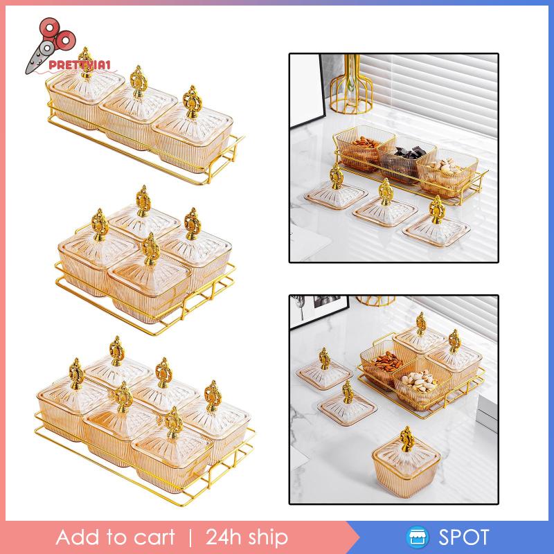 Khay Phục Vụ Thức Ăn Chia Ngăn Có Nắp Đậy Tiện Dụng