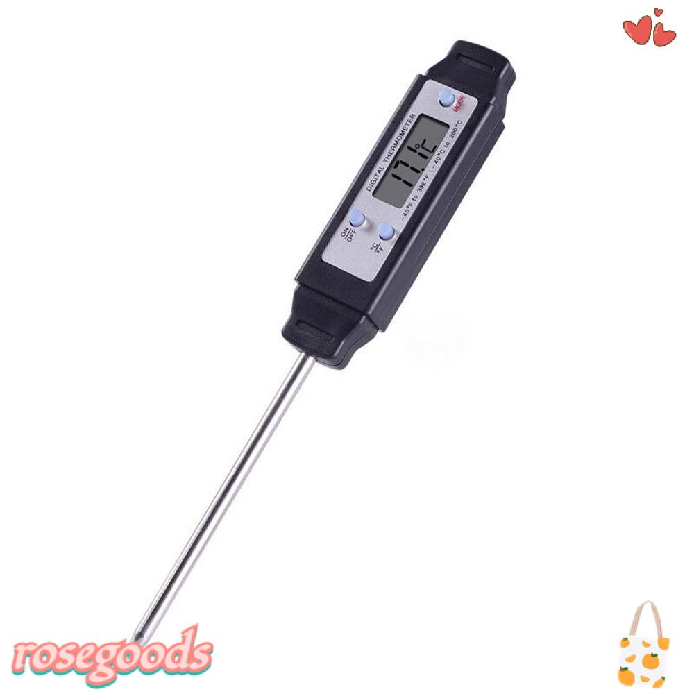 ROSE Nhiệt Kế Kỹ Thuật Số Mini ABS Bằng Thép Không Gỉ Độ Chính Xác Cao Cho Nướng Thịt BBQ