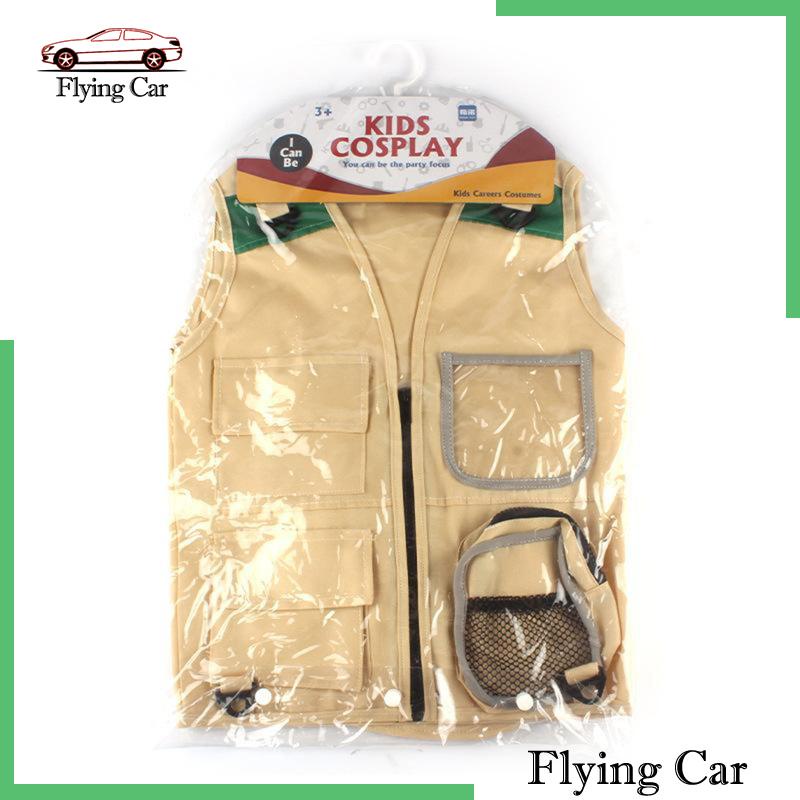 Bộ Áo Vest Và Nón Vải Kaki Dành Cho Trẻ Em Hoạt Động Ngoài Trời