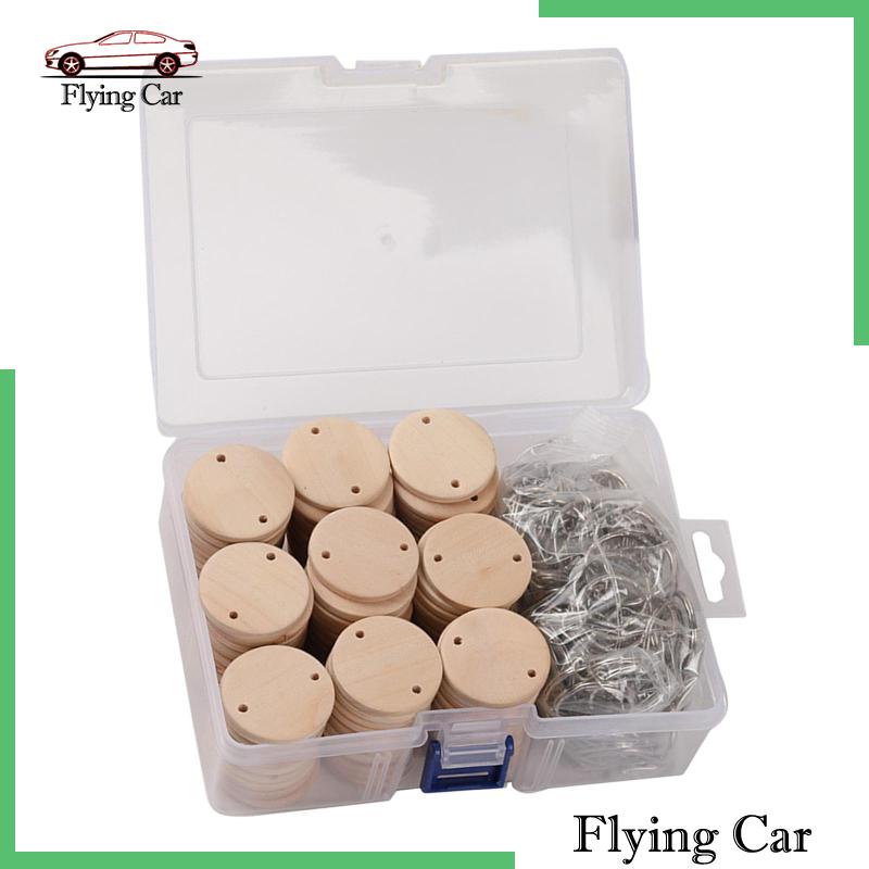 Set 100 Chìa Khóa DYI Bằng Gỗ Trơn Kèm Móc Treo Chìa Khóa Trang Trí Thủ Công