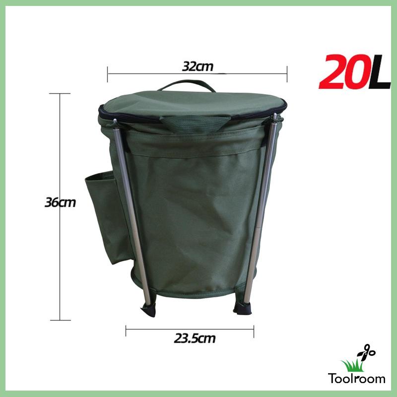 Túi Đựng Rác 20L Có Nắp Khóa Kéo Có Thể Gấp Gọn Tiện Dụng Mang Theo Du Lịch / Cắm Trại