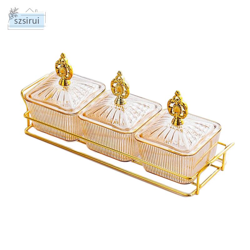 Khay Phục Vụ Thức Ăn Chia Ngăn Có Nắp Đậy Tiện Dụng