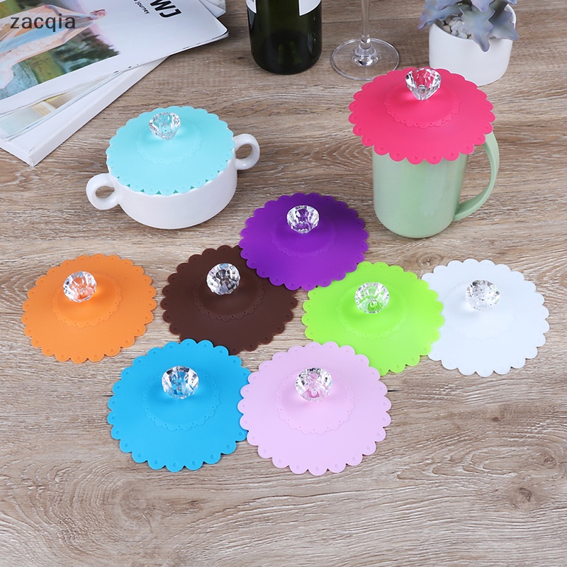 1 Nắp Đậy Cốc Cà Phê Bằng Silicon Đính Kim Cương Chống Bụi