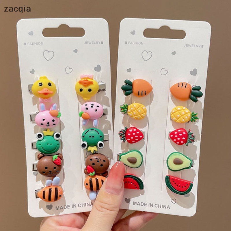 Set 10 Kẹp Tóc Mini Bằng Acrylic Dễ Thương Thời Trang Mùa Hè Cho Bé Gái