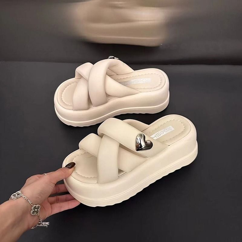 Dép Sandal Đế Dày Quai Chéo Thời Trang Dành Cho Nữ
