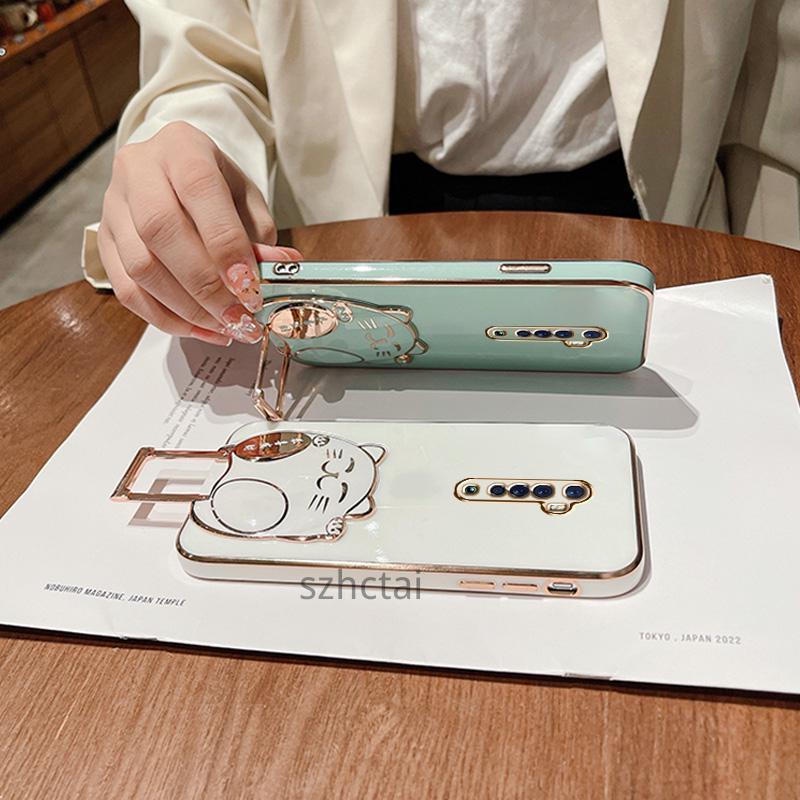 Ốp lưng oppo reno2 f reno 2 reno Ốp Điện Thoại Silicon Mềm Hình Mèo May Mắn 3d Có Giá Đỡ Cho oppo reno2 f reno 2 reno
