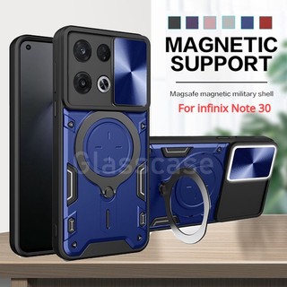 Ốp điện thoại dạng giáp có vòng đỡ kim loại chống sốc cho infinix note 30 vip pro 30i 30vip 30pro note30vip 4g 5g 2023