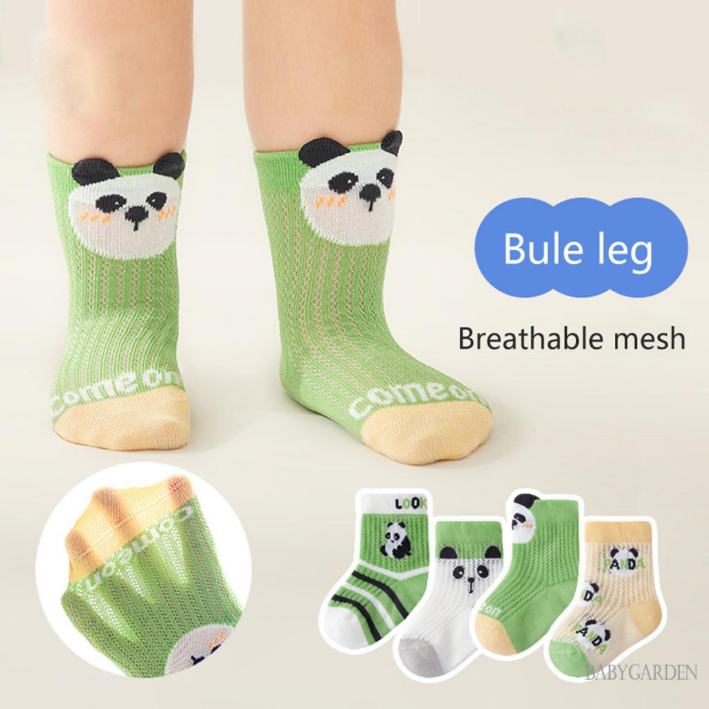 Set 4 Đôi Vớ Mắt Cá Mềm Mại Co Giãn Thoáng Khí In Họa Tiết Thú Hoạt Hình Cho Bé 6-6 Tuổi