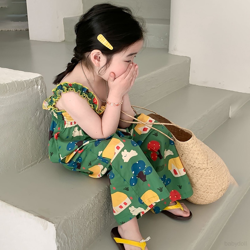 Bộ Áo Liền Quần Phong Cách Hàn Quốc Dễ Thương Thời Trang Mùa Hè Cho Bé Gái