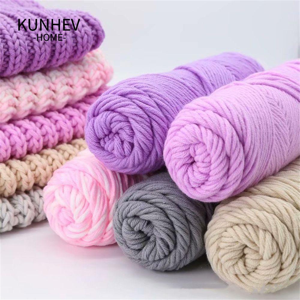 KUNHEV Cuộn Chỉ Cotton Sữa 8 Lớp Dày Dặn Mềm Mại 100g