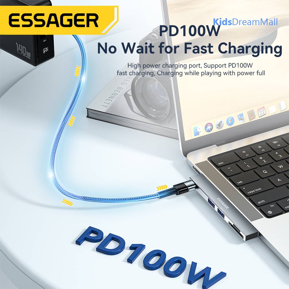 ESSAGER Bộ Chuyển Đổi Hub USB Tốc Độ Cao Cho MacBook Pro / Air 2018-2022