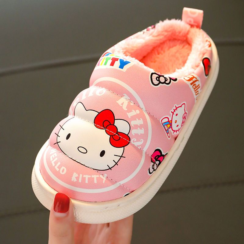 Dép Đi Trong Nhà Chất Liệu Da PU Chống Trượt Chống Thấm Nước In Họa Tiết Hoạt Hình Dễ Thương Cho Bé