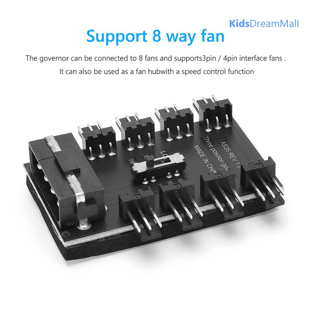 Bộ Điều Khiển Tốc Độ Máy Tính 3 Cấp Độ 12V Cho Quạt 8 Chiều