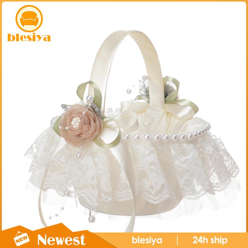 Giỏ Đựng Trái Cây / Lon Nước Trái Cây Phối Ren Ruy Băng Phong Cách Châu Âu Trang Trí Tiệc Cưới
