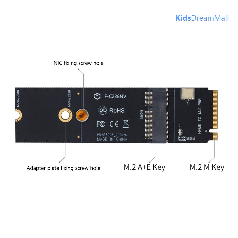 Thẻ WiFi M.2M Key Sang NGFF A + E Cho AX200 9260AC