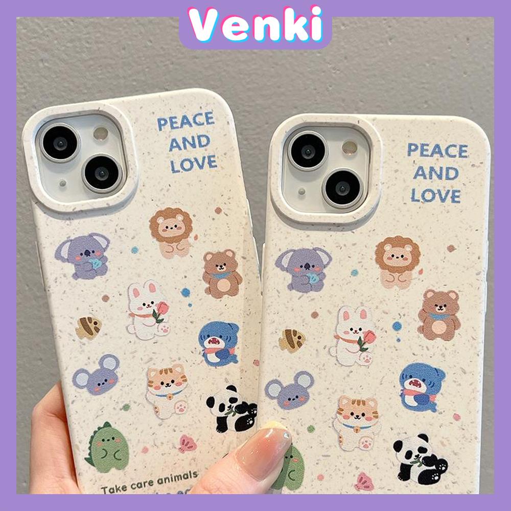 Venki - Dành Cho Ốp Lưng iPhone 11 Vỏ Rơm Thân Thiện Với Môi Trường Có Thể Phân Hủy Bảo Vệ Mượt Màu Trắng Động Vật Dễ Thương Tương thích với iPhone 14 Pro max 13 Pro max 12 Pro Max 11 xr xs max 7Plus 8Plus