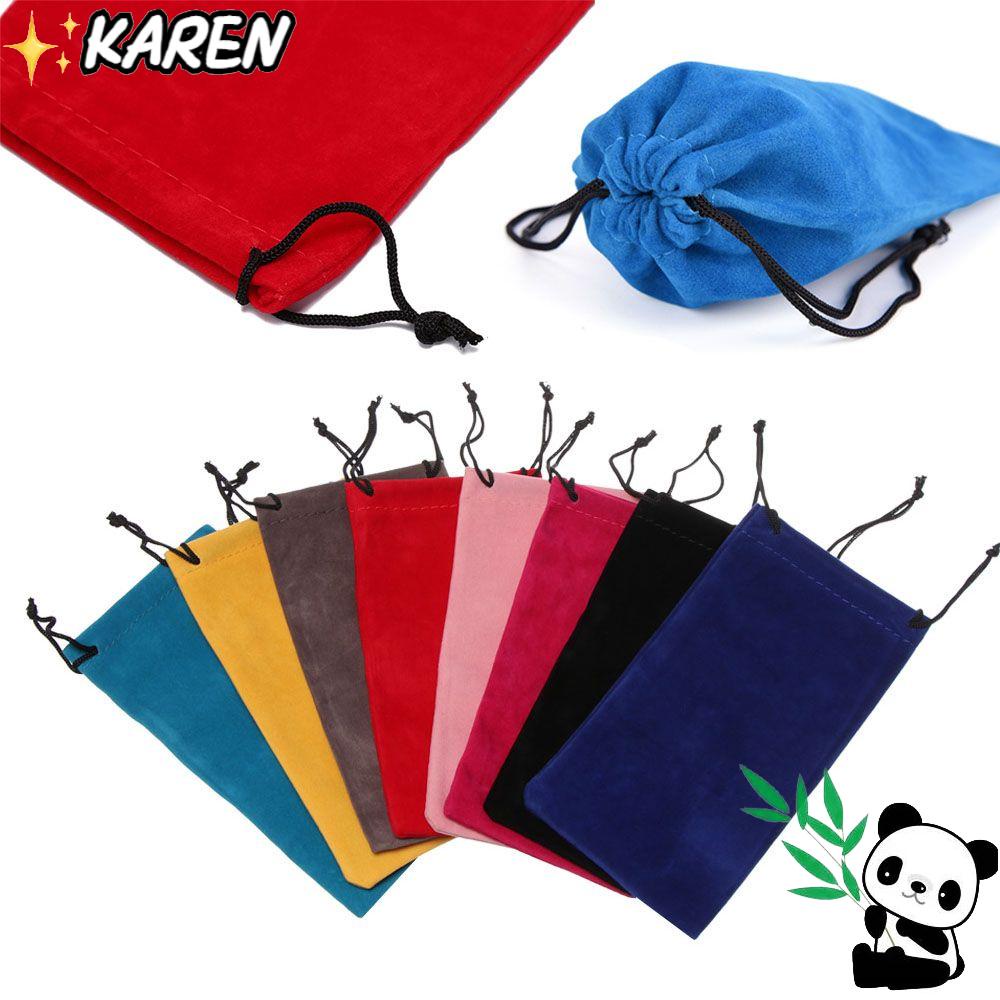 KAREN Túi Vải Mềm Màu Trơn Đựng Mắt Kính Tiện Dụng