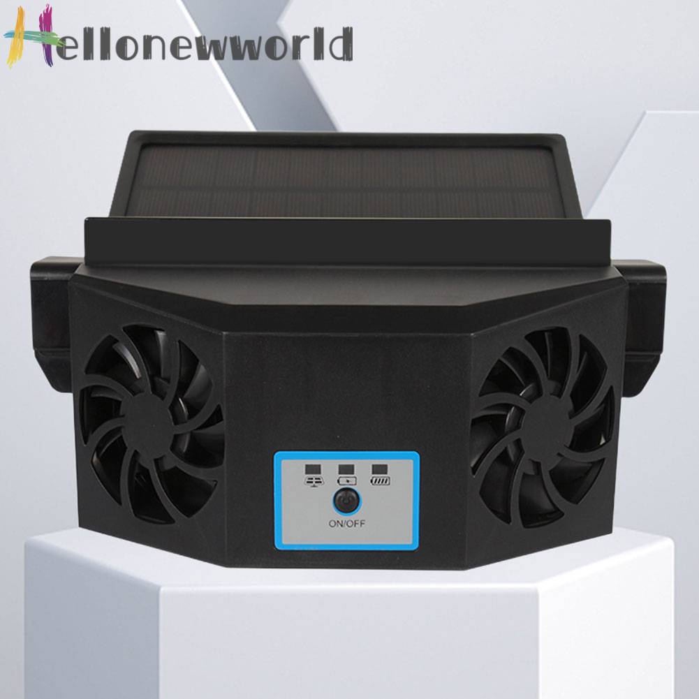 Quạt Làm Mát 2 Đầu 4500RPM Sử Dụng Năng Lượng Mặt Trời Cho Xe Hơi