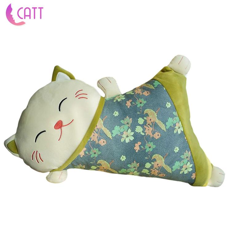 Gối Tựa Lưng Hình Mèo May Mắn Đa Năng Giặt Được Tiện Dụng