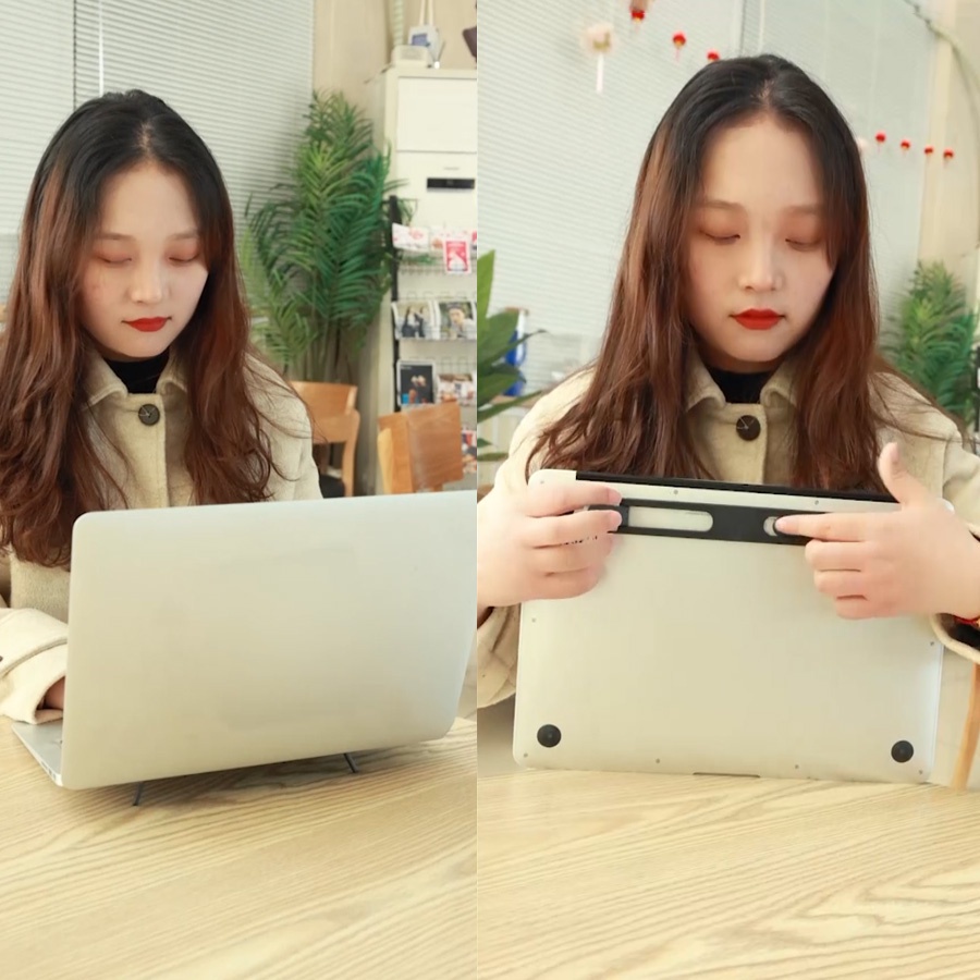 Giá Đỡ Laptop Bằng Nhựa Tự Dính Có Thể Gấp Gọn Tiện Dụng