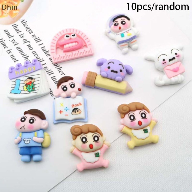 Bộ 10 Kẹp Tóc Bằng Nhựa Hình Shin-Chan Nohara Shiro Diy