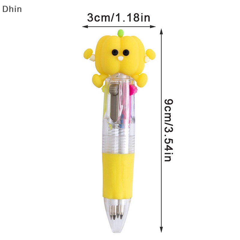 Bút Bi Mini 4 Màu Họa Tiết Động Vật Hoạt Hình Dễ Thương