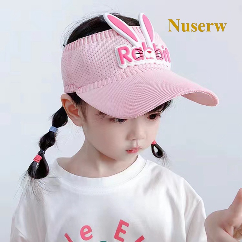 Mũ Lưỡi Trai Hở Chóp Chống Nắng Họa Tiết Cánh Thỏ Dễ Thương Cho Bé
