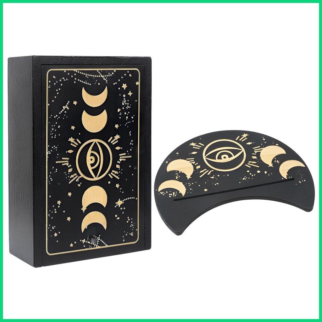 Hộp Đựng Thẻ Bài Tarot Hình Phù Thủy Mặt Trăng Pha Lê