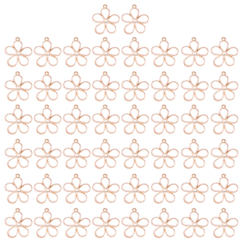 Set 50 Mặt Dây Chuyền Hình Hoa Rỗng DIY Thanh Lịch