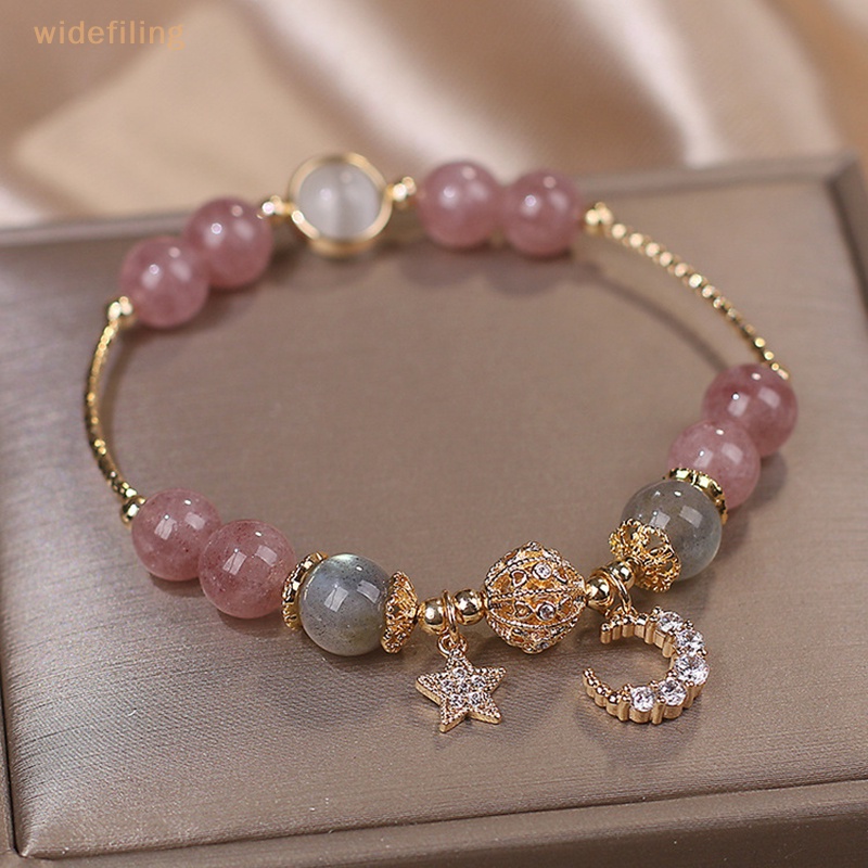 Vòng Tay Chuỗi Hạt Bằng Kim Loại Hình Trăng Sao Dễ Thương Cho Nữ