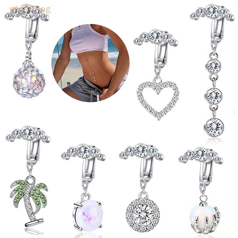 Khuyên RốN HìNh Tim BằNg ThéP Không Gỉ ĐíNh Đá Xinh XắN