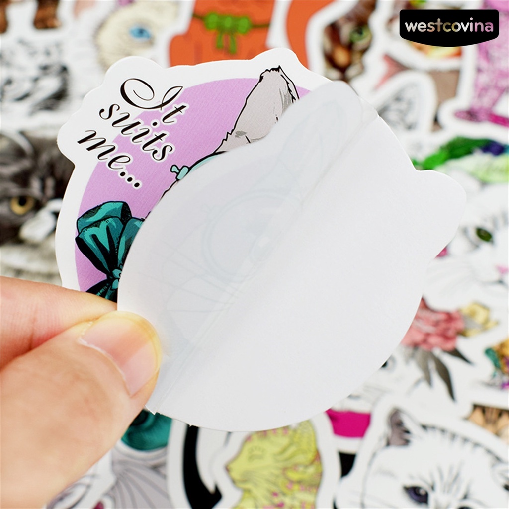 [WSTN]✎Bộ 50 Miếng Dán Chống Thấm Nước Họa Tiết Hoạt Hình Dễ Thương Độc Đáo Trang Trí Tủ Lạnh / Scooter DIY