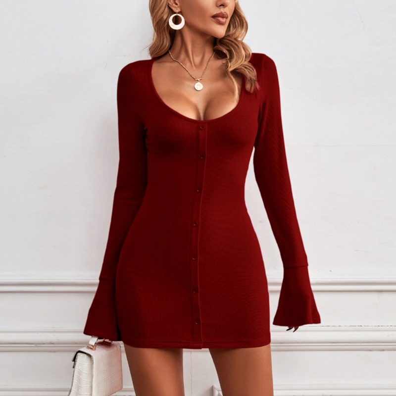 Đầm Dài Tay Cổ Chữ U Thời Trang Xuân Hè Cho Nữ