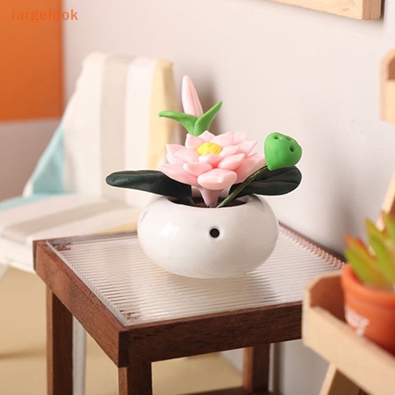 Chậu Hoa Sen Mini Tỉ Lệ 1: 12 Dùng Trang Trí Nhà Búp Bê