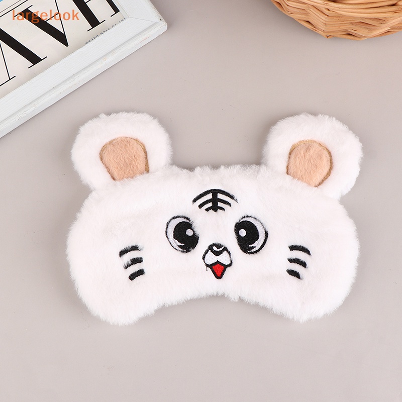 Miếng Bịt Mắt Ngủ Phủ Lông Mềm Mại Hình Chú Hổ Hoạt Hình Đáng Yêu