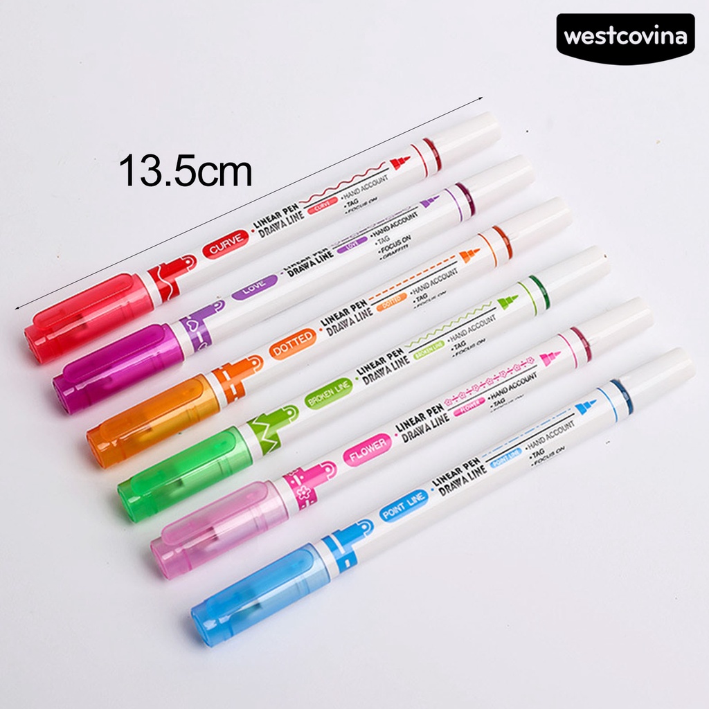 [WSTN] [WSTN]✎Set 45085 Bút Hai Đầu Đường Kẻ Hoa Khô Nhanh Dùng Để Trang Trí Sổ Tay