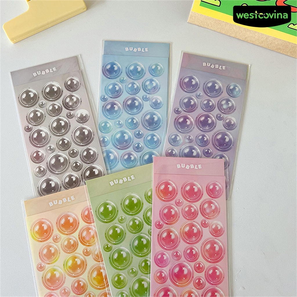 [WSTN] [WSTN]✎1 Tấm Sticker Dán Sổ Tay Lấp Lánh Tự Dính Không Cặp Màu Dễ Sử Dụng DIY