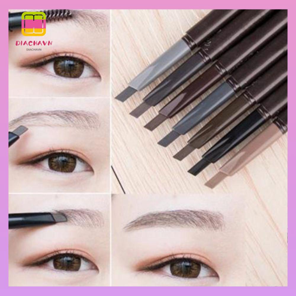 DIACHAVN Chì Kẻ Lông Mày Hai Đầu Không Thấm Nước Thiết Kế Đơn Giản