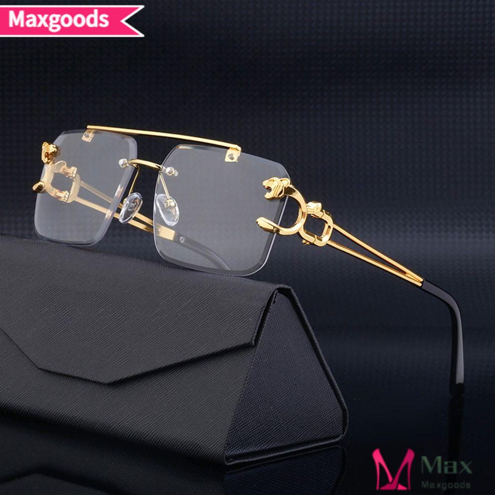 MAXG Kính Mát Không Gọng Kim Loại Phong Cách Steampunk