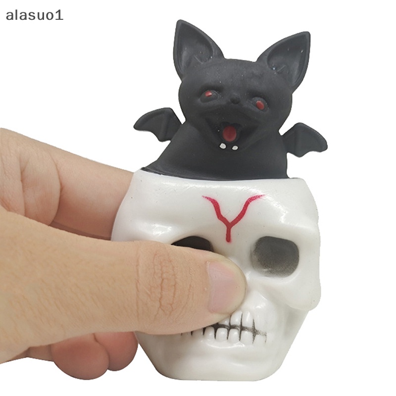 Đồ Chơi Bóp Hình Đầu Lâu / Dơi Bằng Cao Su Vui Nhộn Trang Trí Tiệc Halloween